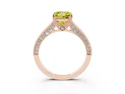 Princess Cut Hidden Halo Engagement Ring Setting for a Fancy Yellow Lab-Grown Diamond | Milgrain Pave | Rose Gold