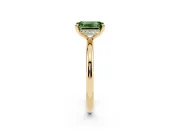 Emerald Cut Hidden Halo Ring Setting for a Fancy Green Lab-Grown Diamond | Yellow Gold