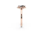 Pear-Shaped Halo Engagement Ring Setting for a Black Center | Plain Polished Band | Rose Gold