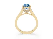 Cushion Cut Graduated Pavé Engagement Ring Setting for a Fancy Blue Lab-Grown Diamond | Yellow Gold