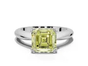 Princess Cut Tapered Solitaire Engagement Ring Setting for a Fancy Yellow Lab-Grown Diamond | Sterling Silver