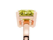 Fancy Yellow Asscher Cut Diamond Solitaire Ring Set in Rose gold with Prong Head and Smooth Polished Band