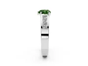 Heart-Shaped Channel-Set Engagement Ring Setting for a Fancy Green Lab-Grown Diamond | Platinum