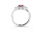 Asscher Cut Cluster Engagement Ring Setting for a Fancy Pink Lab-Grown Diamond | White Gold
