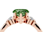 Heart-Shaped Bar-Set Engagement Ring Setting for a Fancy Green Lab-Grown Diamond | Rose Gold