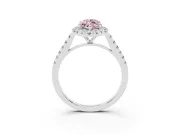 Marquise Halo Engagement Ring Setting for a Fancy Pink Lab-Grown Diamond | Pave Shoulders | Sterling Silver