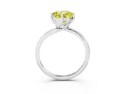 Cushion Cut Bypass Solitaire Engagement Ring Setting for a Fancy Yellow Lab-Grown Diamond | Plain Band | Sterling Silver