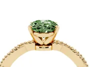 Oval Twisted Solitaire Engagement Ring Setting for a Fancy Green Lab-Grown Diamond | Yellow Gold