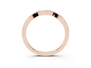 Round Diamond Curved Pavé Wedding Band Set in Rose gold with Nesting Profile