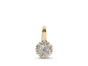 Round Lab-Grown Diamond Floral Cluster Pendant Necklace | Petal Halo | Yellow Gold