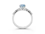 Pear-Shaped Graduated Engagement Ring Setting for a Fancy Blue Lab-Grown Diamond | Sterling Silver