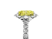 Radiant Cut Floral Petal Engagement Ring Setting for a Fancy Yellow Lab-Grown Diamond | Petal Accents | Platinum