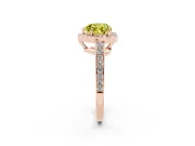 Heart-Shaped Framed Halo Engagement Ring Setting for a Fancy Yellow Lab-Grown Diamond | Rose Gold