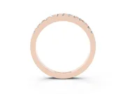 Round Lab-Grown Diamond Claw Pavé Wedding Band | Top-Set Row | Rose Gold