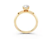 Pear-Shaped Knife-Edge Solitaire Engagement Ring Setting | Plain Band | Yellow Gold