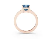 Fancy Blue Princess Cut Diamond Solitaire Ring Set in Rose gold with Prong Head and Smooth Polished Band