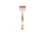 Emerald Cut Cathedral Solitaire Engagement Ring Setting for a Fancy Pink Lab-Grown Diamond | Open Shoulders | Rose Gold