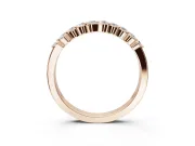 Round Lab-Grown Diamond U-Prong Set Wedding Band | Open Side Arcs | Rose Gold
