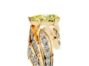 Pear-Shaped Bypass Pavé Engagement Ring Setting for a Fancy Yellow Lab-Grown Diamond | Graduated Pavé | Yellow Gold
