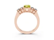 Radiant Cut 5 Stone Engagement Ring Setting for a Fancy Yellow Lab-Grown Diamond | Rose Gold
