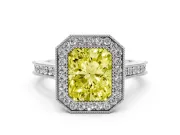 Radiant Cut Halo Engagement Ring Setting for a Fancy Yellow Lab-Grown Diamond | Sterling Silver - Design NV-24721