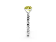Heart-Shaped Pavé Solitaire Engagement Ring Setting for a Fancy Yellow Lab-Grown Diamond | Sterling Silver
