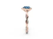 Heart-Shaped Twisted Halo Engagement Ring Setting for a Fancy Blue Lab-Grown Diamond | Rose Gold