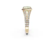 Princess Cut Halo Pavé Engagement Ring Setting for a Fancy Yellow Lab-Grown Diamond | Narrow Split Shank | Yellow Gold