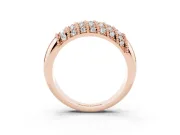 Round Diamond Dome Band Set in Rose gold with Channel Setting