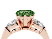 Heart-Shaped 3-Stone Engagement Ring Setting for a Fancy Green Lab-Grown Diamond | Rose Gold