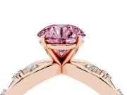 Round Loop Engagement Ring Setting for a Fancy Pink Lab-Grown Diamond | Rose Gold