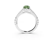 Marquise Graduated Split Shank Engagement Ring Setting for a Fancy Green Lab-Grown Diamond | Sterling Silver