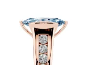 Marquise Half Bezel Engagement Ring Setting for a Fancy Blue Lab-Grown Diamond | Rose Gold