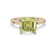 Asscher Cut Hidden Halo Ring Setting for a Fancy Yellow Lab-Grown Diamond | Yellow Gold