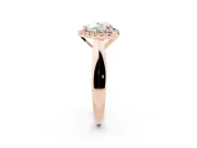 Heart-Shaped Halo Engagement Ring Setting | Square Profile Band | Rose Gold