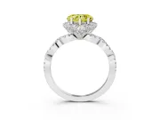 Heart-Shaped Milgrain Halo Engagement Ring Setting for a Fancy Yellow Lab-Grown Diamond | Graduated Shoulders | Platinum