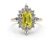 Emerald Cut Engagement Ring Setting for a Fancy Yellow Lab-Grown Diamond | Yellow Gold - Design NV-24790