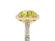 Round Halo Engagement Ring Setting for a Fancy Yellow Lab-Grown Diamond | Yellow Gold - Design NV-24729