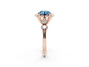 Round Floral Engagement Ring Setting for a Fancy Blue Lab-Grown Diamond | Petal Frame | Rose Gold