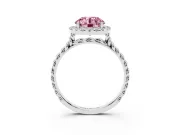 Round Rope Halo Engagement Ring Setting for a Fancy Pink Lab-Grown Diamond | Sterling Silver