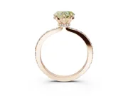 Heart-Shaped Hidden Halo Engagement Ring Setting for a Fancy Yellow Lab-Grown Diamond | Pavé Band | Rose Gold