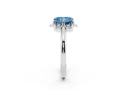 Radiant Cut Petal Halo Engagement Ring Setting for a Fancy Blue Lab-Grown Diamond | Sterling Silver