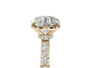 Round Hidden Halo Engagement Ring Setting | Yellow Gold