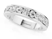 Princess Cut and Round Lab-Grown Diamond Channel Set Promise Ring | Alternating Row | Platinum