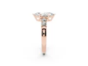 Marquise Five Stone Engagement Ring Setting | Prong-Set Side Stones | Rose Gold