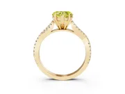 Heart-Shaped Twisted Engagement Ring Setting for a Fancy Yellow Lab-Grown Diamond | Yellow Gold
