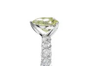 Heart-Shaped Shared Prong Engagement Ring Setting for a Fancy Yellow Lab-Grown Diamond | Platinum