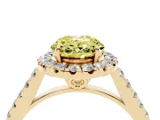 Oval Raised Halo Engagement Ring Setting for a Fancy Yellow Lab-Grown Diamond | Yellow Gold