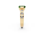 Emerald Cut Tension Style Engagement Ring Setting for a Fancy Green Lab-Grown Diamond | Yellow Gold