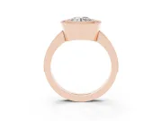 Round Milgrain Halo Engagement Ring Setting | Pave Band | Rose Gold